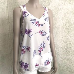 🔥BOGO FREE Pink Rose floral tank top sheer